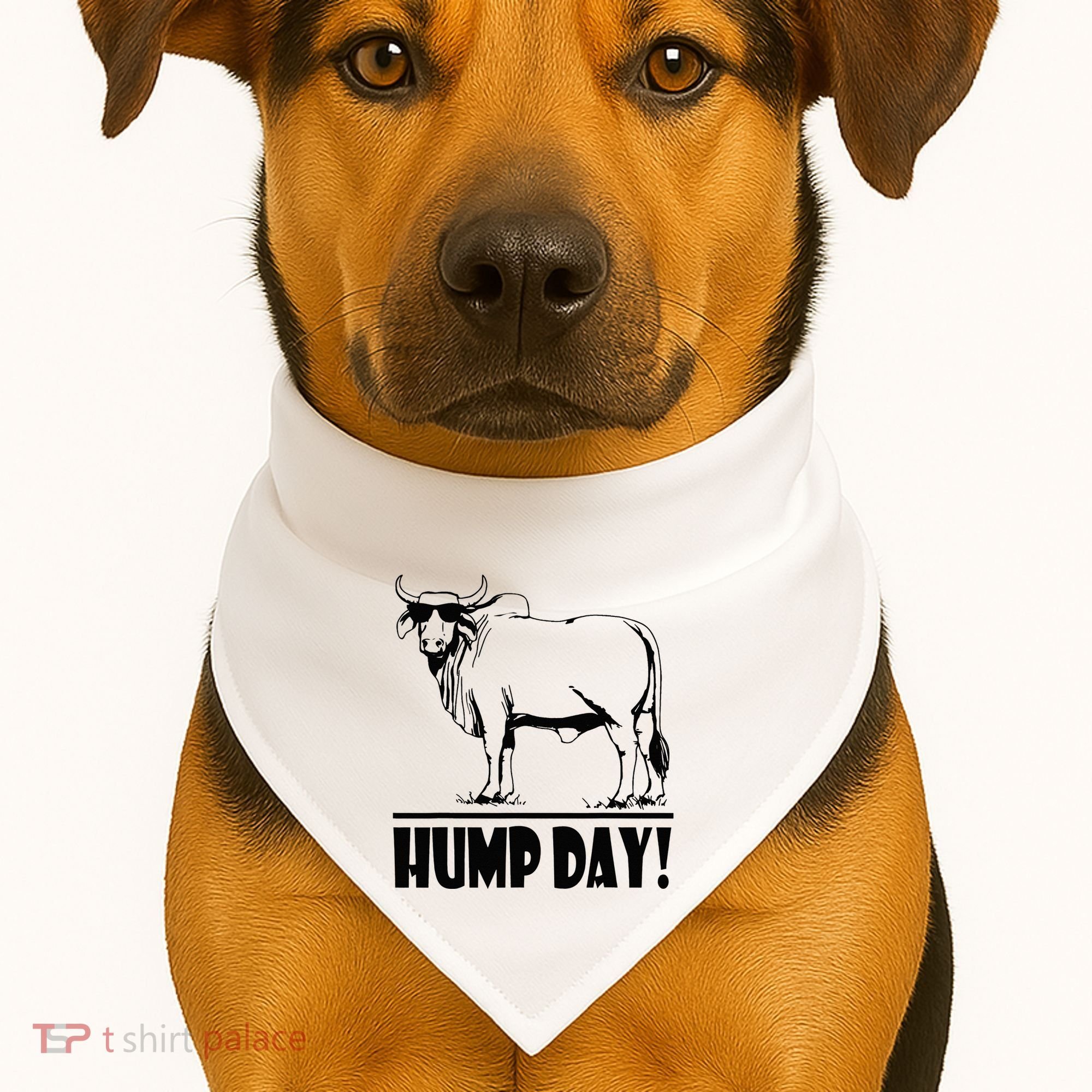 Zebu Cattle Brahma Bulls Funny Hump Day Meme Bovine Meat USA-Made Doggie Bandana