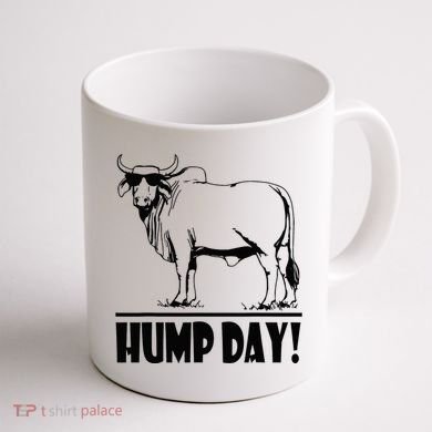 Zebu Cattle Brahma Bulls Funny Hump Day Meme Bovine Meat Coffee Mug back
