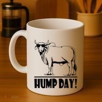 Zebu Cattle Brahma Bulls Funny Hump Day Meme Bovine Meat Coffee Mug thumb 4