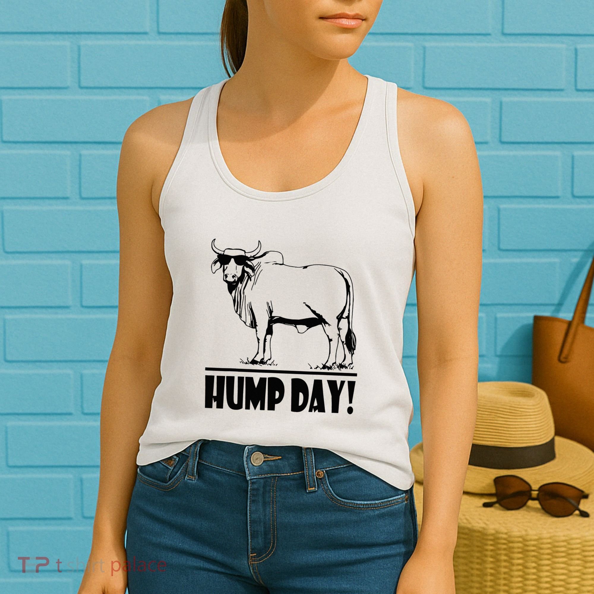 Zebu Cattle Brahma Bulls Funny Hump Day Meme Bovine Meat Women's Tank Top
