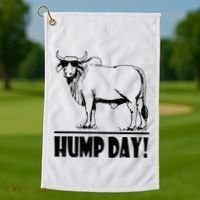 Zebu Cattle Brahma Bulls Funny Hump Day Meme Bovine Meat Golf Towel thumb 1