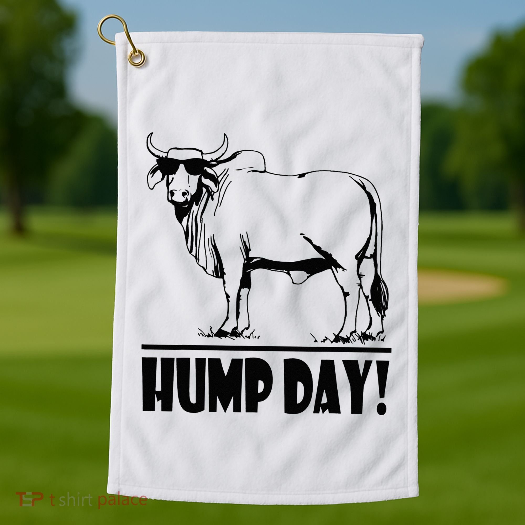 Zebu Cattle Brahma Bulls Funny Hump Day Meme Bovine Meat Golf Towel