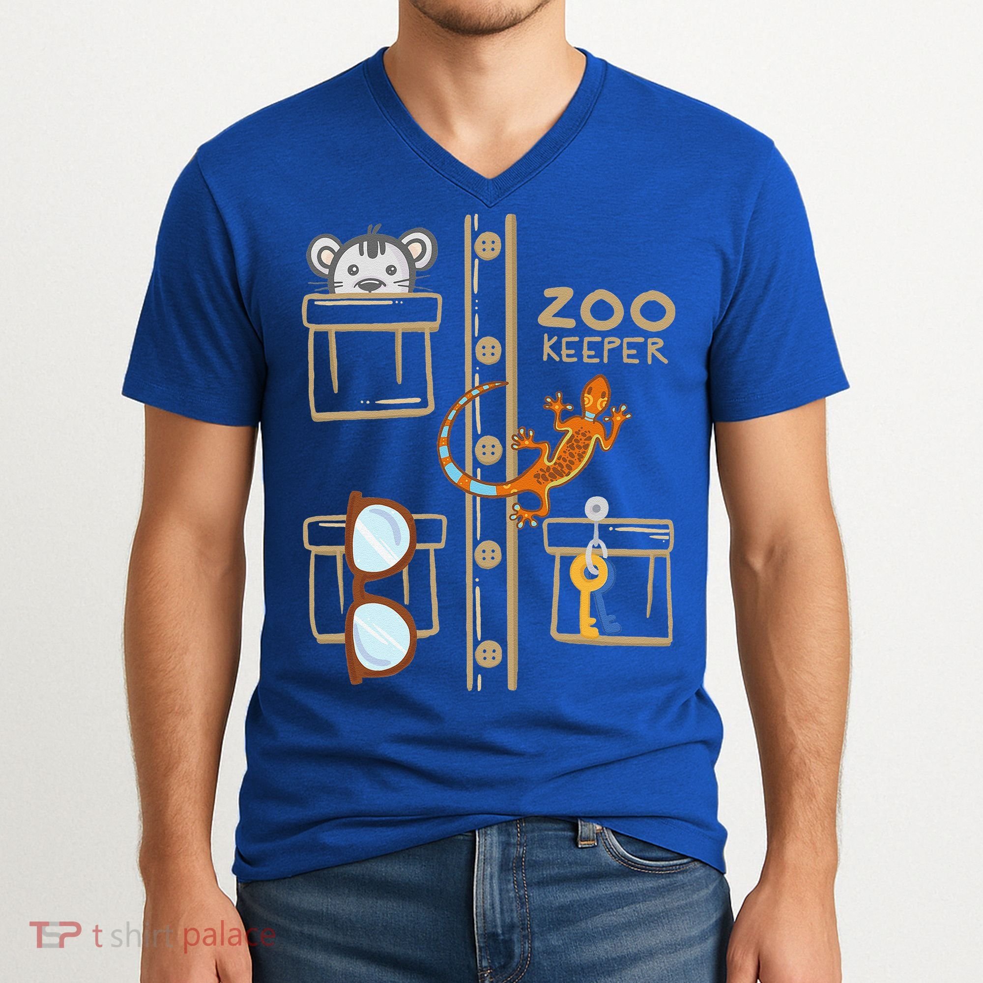 Zookeeper Costume Halloween Jungle Explorer V-Neck T-Shirt