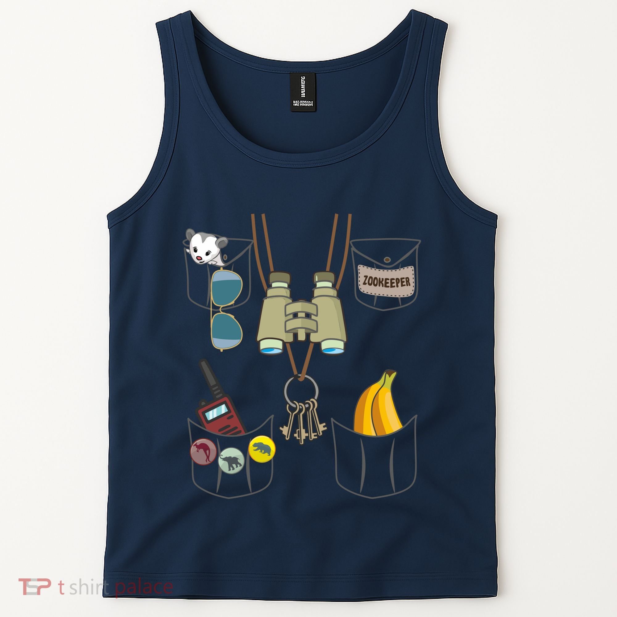 Zookeeper Costume Imitation Halloween Jungle Safari Explorer Tank Top