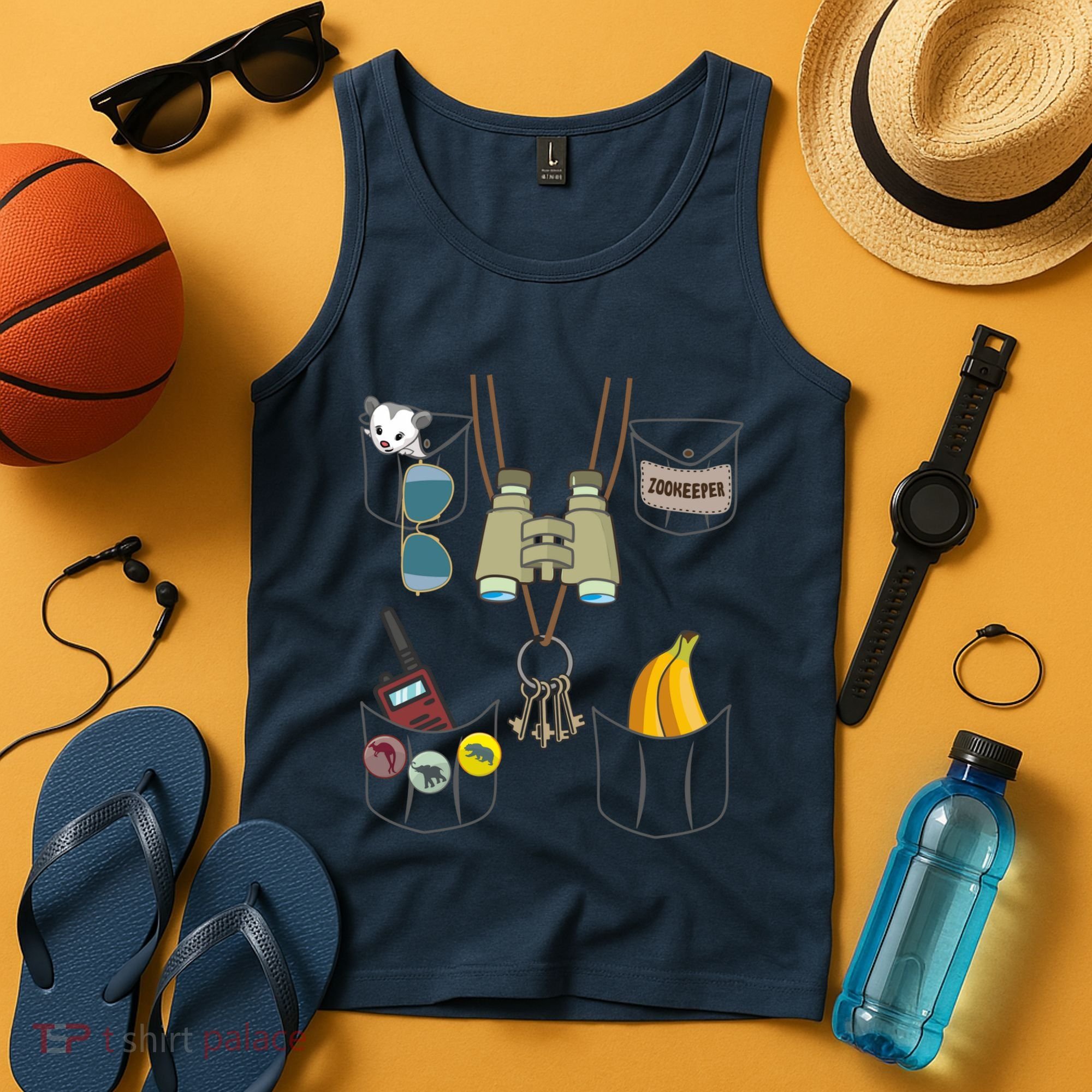 Zookeeper Costume Imitation Halloween Jungle Safari Explorer Tank Top
