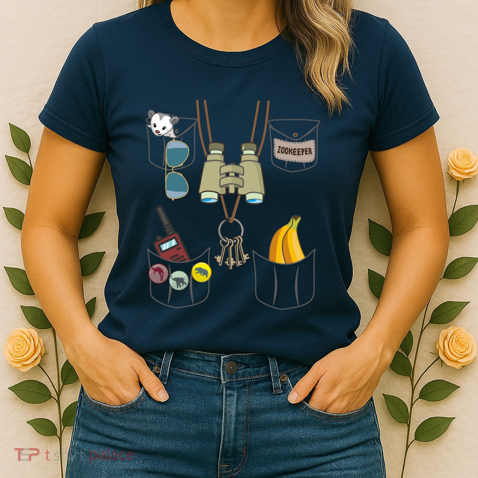 Zookeeper Costume Imitation Halloween Jungle Safari Explorer Women's T-Shirt