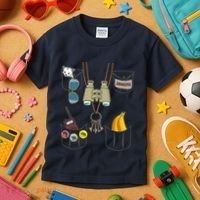 Zookeeper Costume Imitation Halloween Jungle Safari Explorer Kids T-Shirt thumb 3