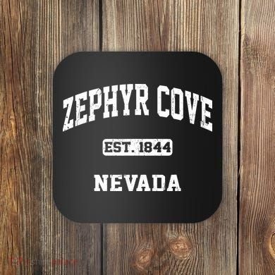 Zephyr Cove Nevada NV vintage State Athletic style Coaster