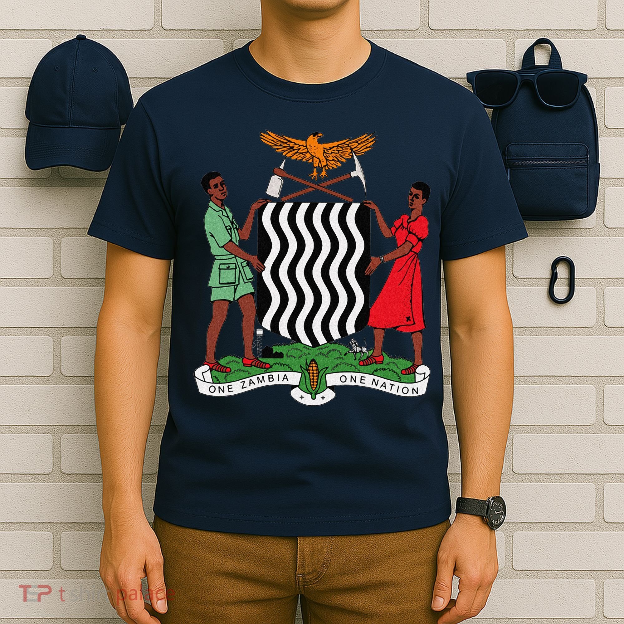 Zambian Coat Of Arms Zambia Emblem Symbol T-Shirt