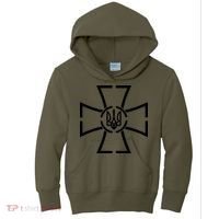 Zelensky Cross Speech Military Army Ukraine Coat Of Arms Kids Hoodie thumb 0