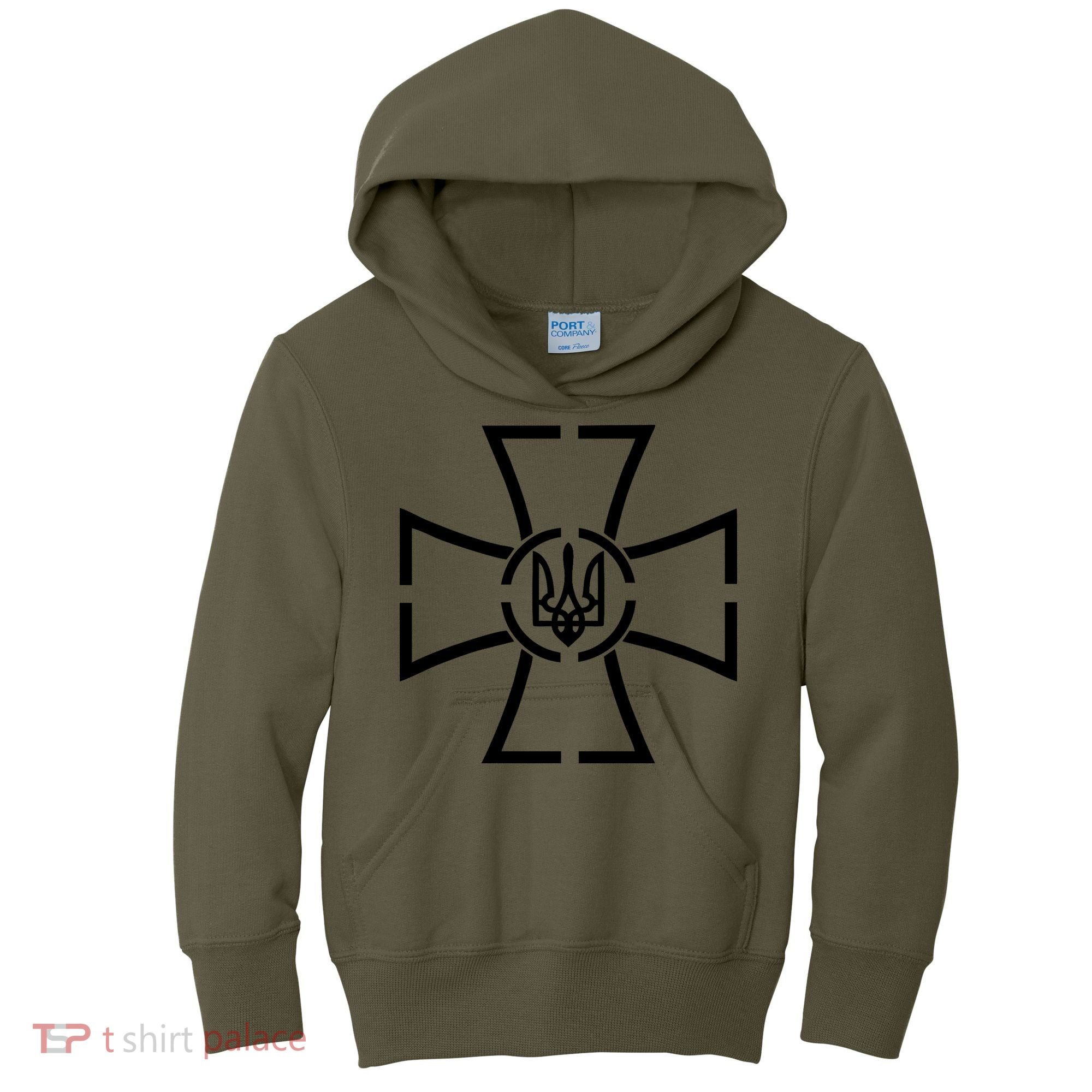 Zelensky Cross Speech Military Army Ukraine Coat Of Arms Kids Hoodie