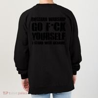 Zelensky Cross Ukraine Russian Warship Go F Yourself Front & Back Women's Sweatshirt thumb 1