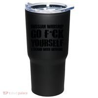 Zelensky Cross Ukraine Russian Warship Go F Yourself Front & Back Tumbler thumb 1