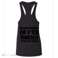 Zelensky Cross Ukraine Russian Warship Go F Yourself Front & Back Women's Tank Top thumb 4