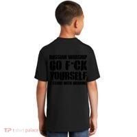Zelensky Cross Ukraine Russian Warship Go F Yourself Front & Back Kids T-Shirt thumb 1