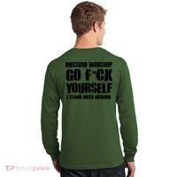 Zelensky Cross Ukraine Russian Warship Go F Yourself Front & Back Long Sleeve Shirt thumb 1