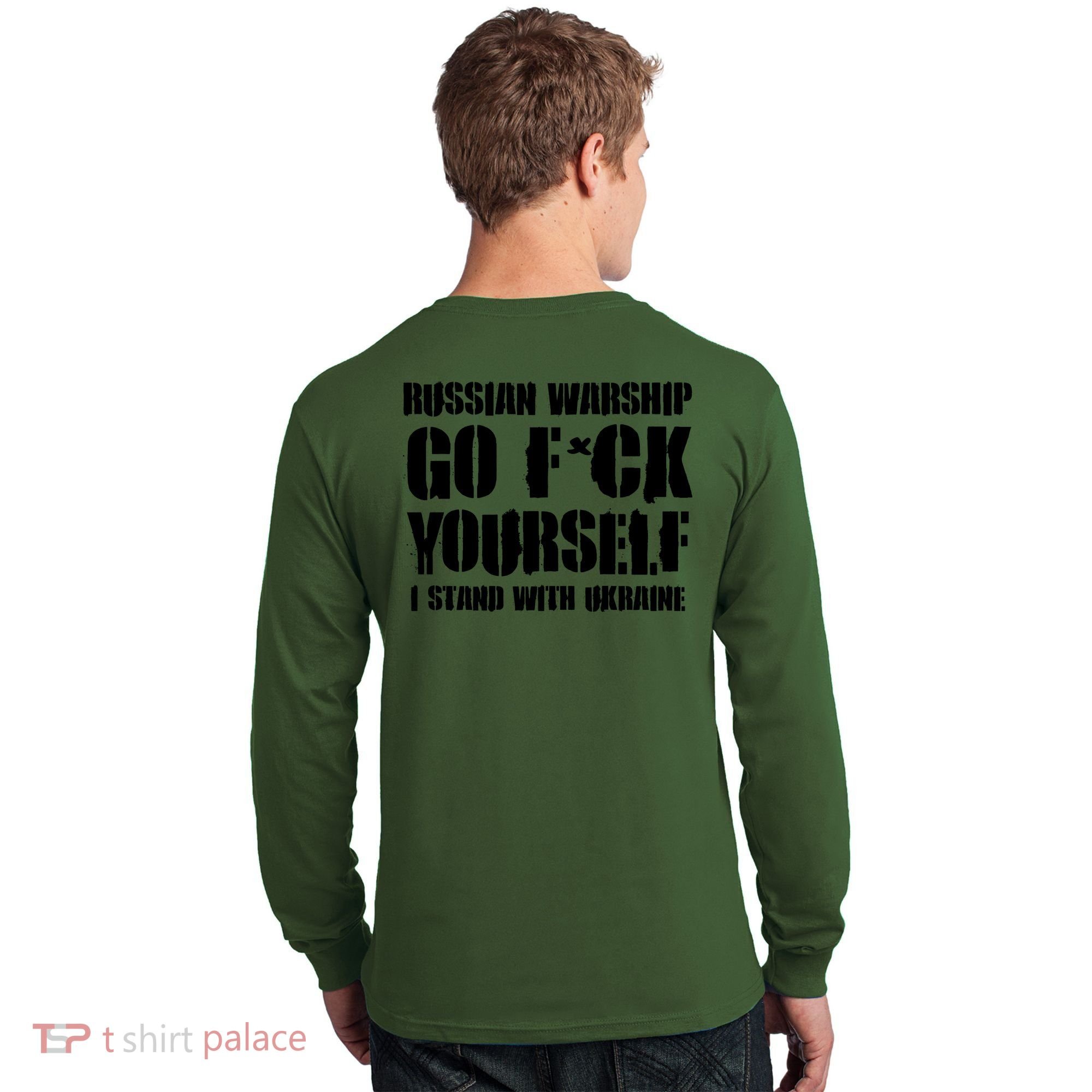Zelensky Cross Ukraine Russian Warship Go F Yourself Front & Back Long Sleeve Shirt