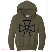 Zelensky Cross Ukraine Russian Warship Go F Yourself Front & Back Kids Hoodie thumb 0