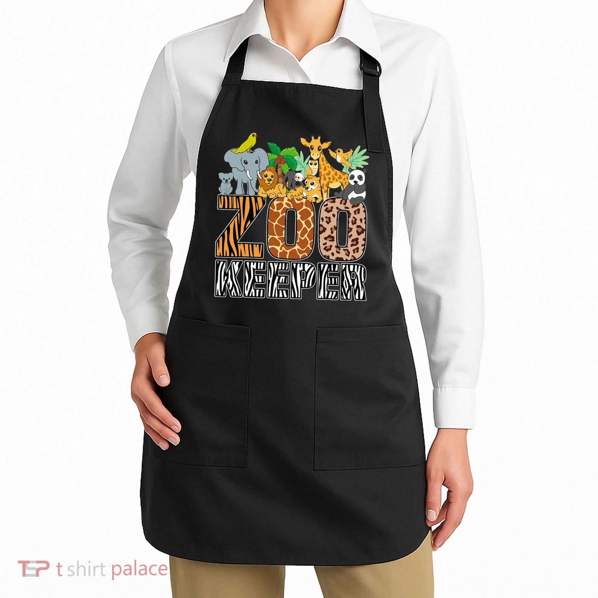Zookeeper Costume Zebra Wild Print African Animal Keeper Apron
