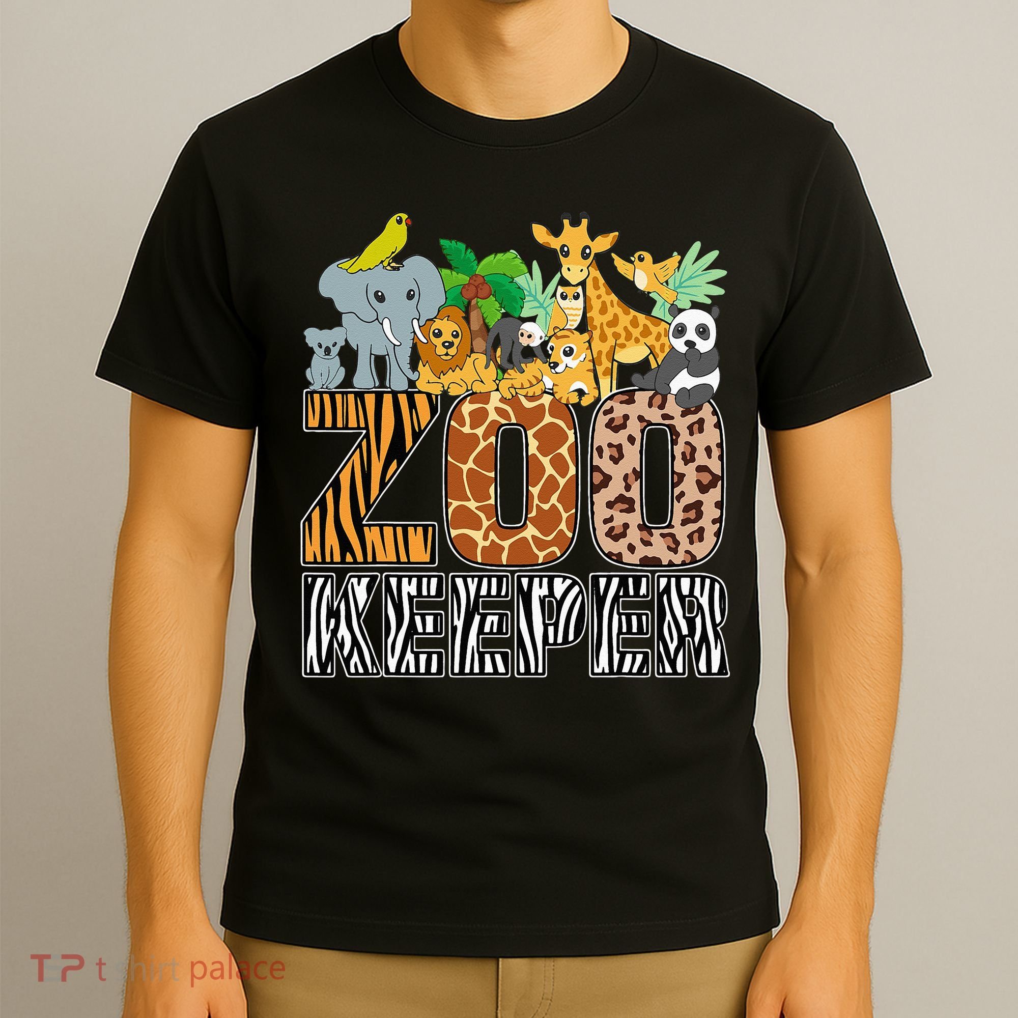 Zookeeper Costume Zebra Wild Print African Animal Keeper T-Shirt