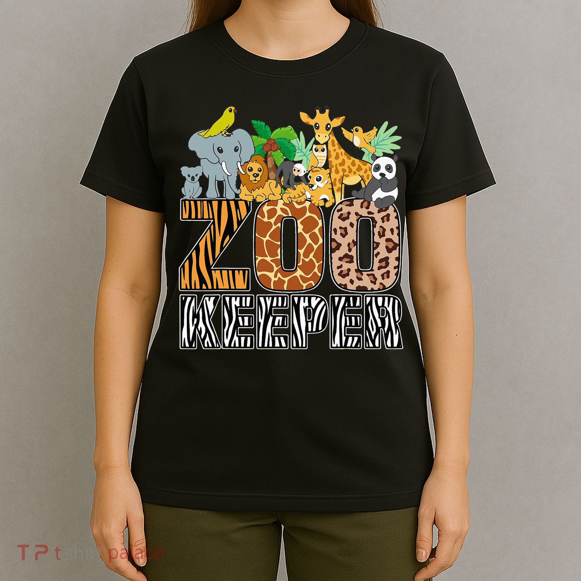 Zookeeper Costume Zebra Wild Print African Animal Keeper T-Shirt
