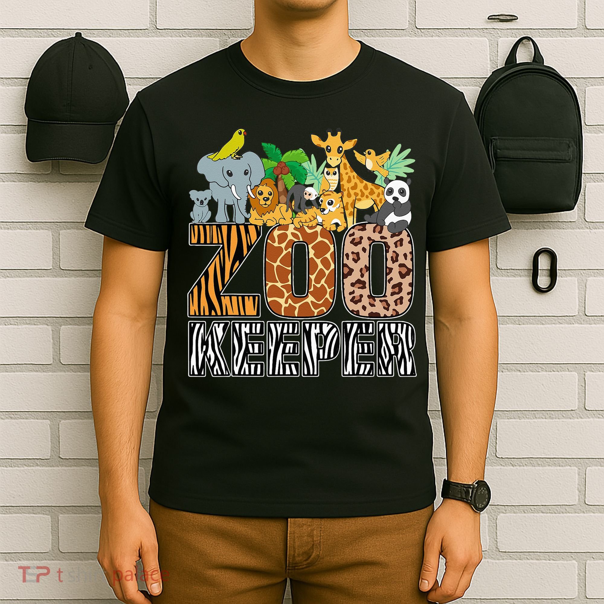 Zookeeper Costume Zebra Wild Print African Animal Keeper T-Shirt
