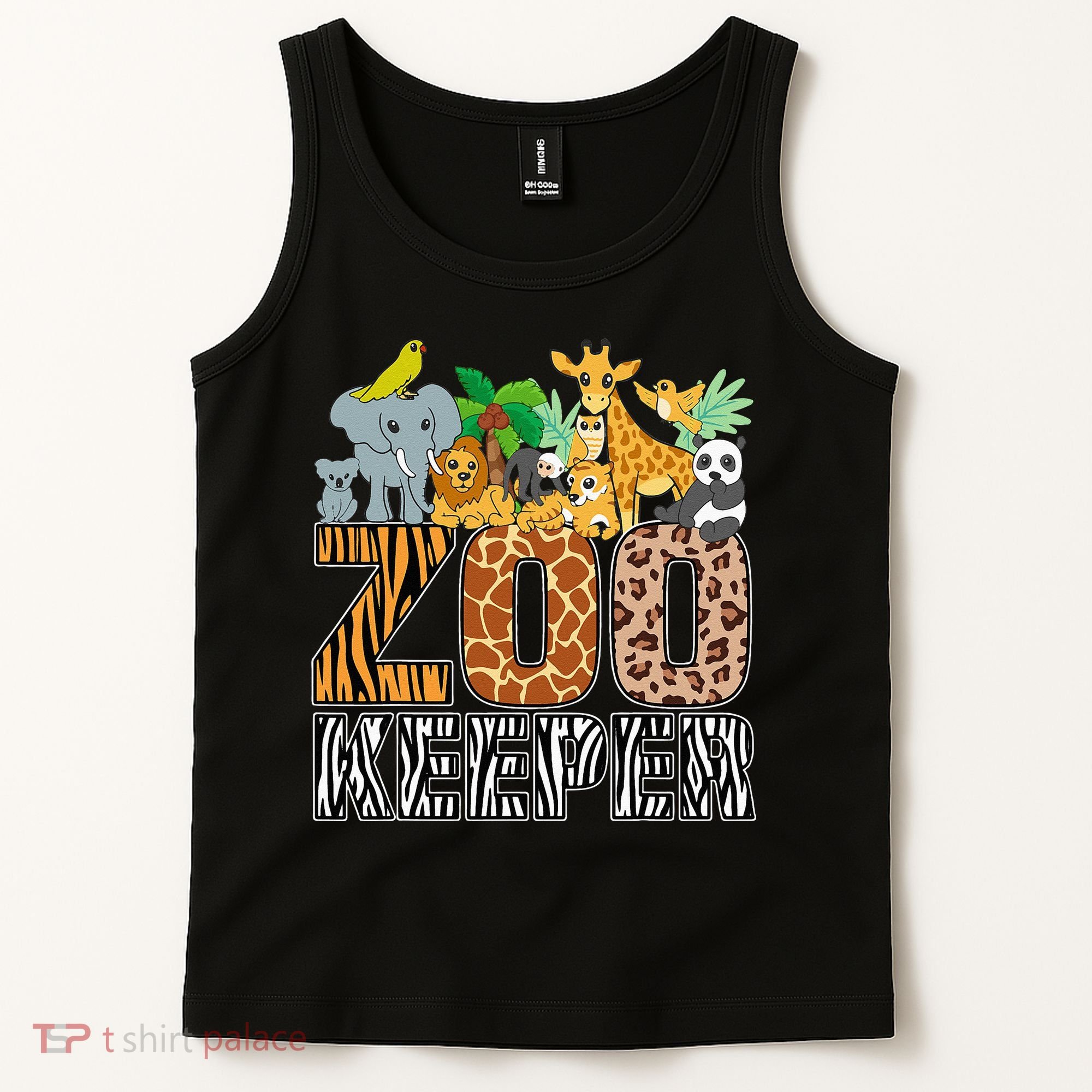 Zookeeper Costume Zebra Wild Print African Animal Keeper Tank Top