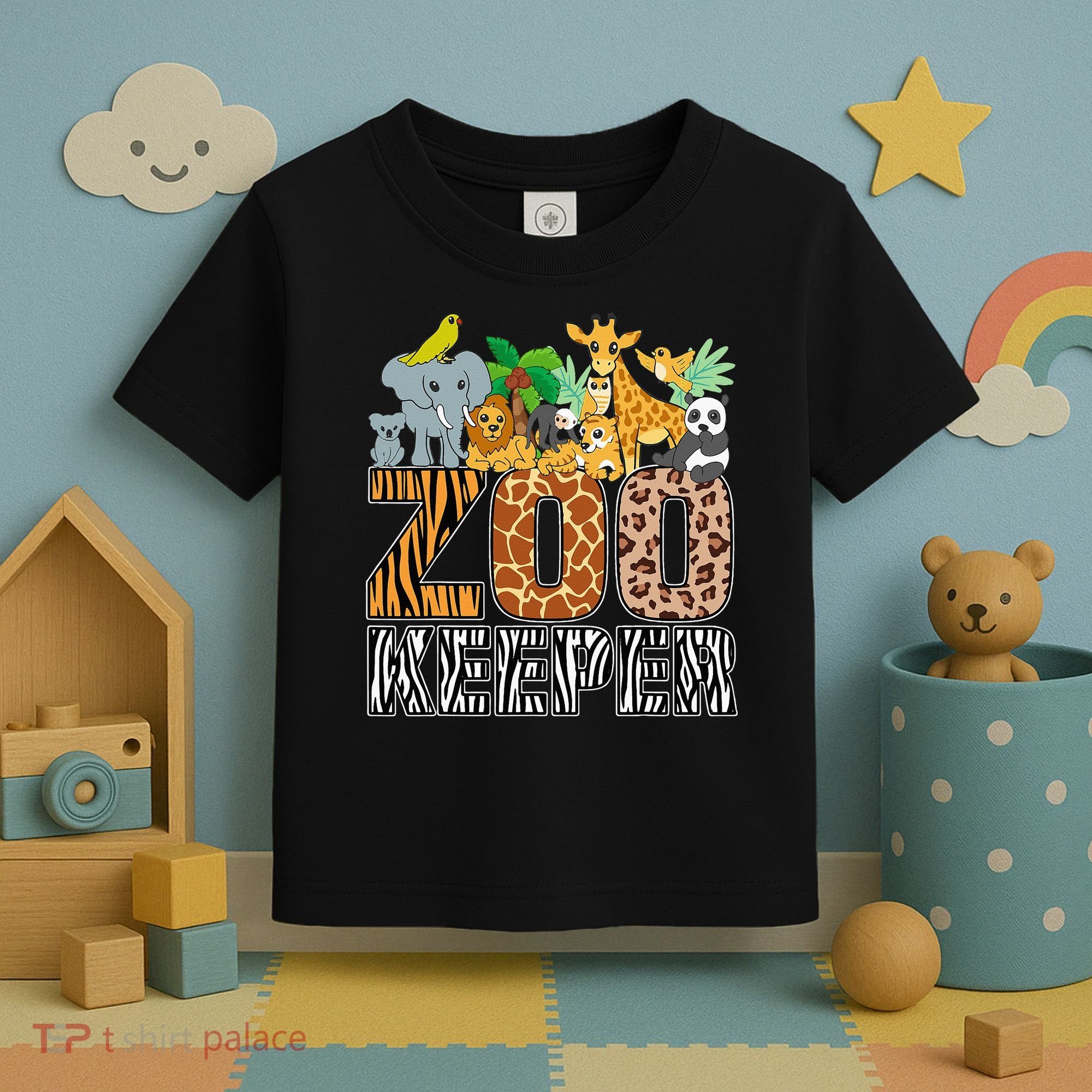 Zookeeper Costume Zebra Wild Print African Animal Keeper Toddler T-Shirt