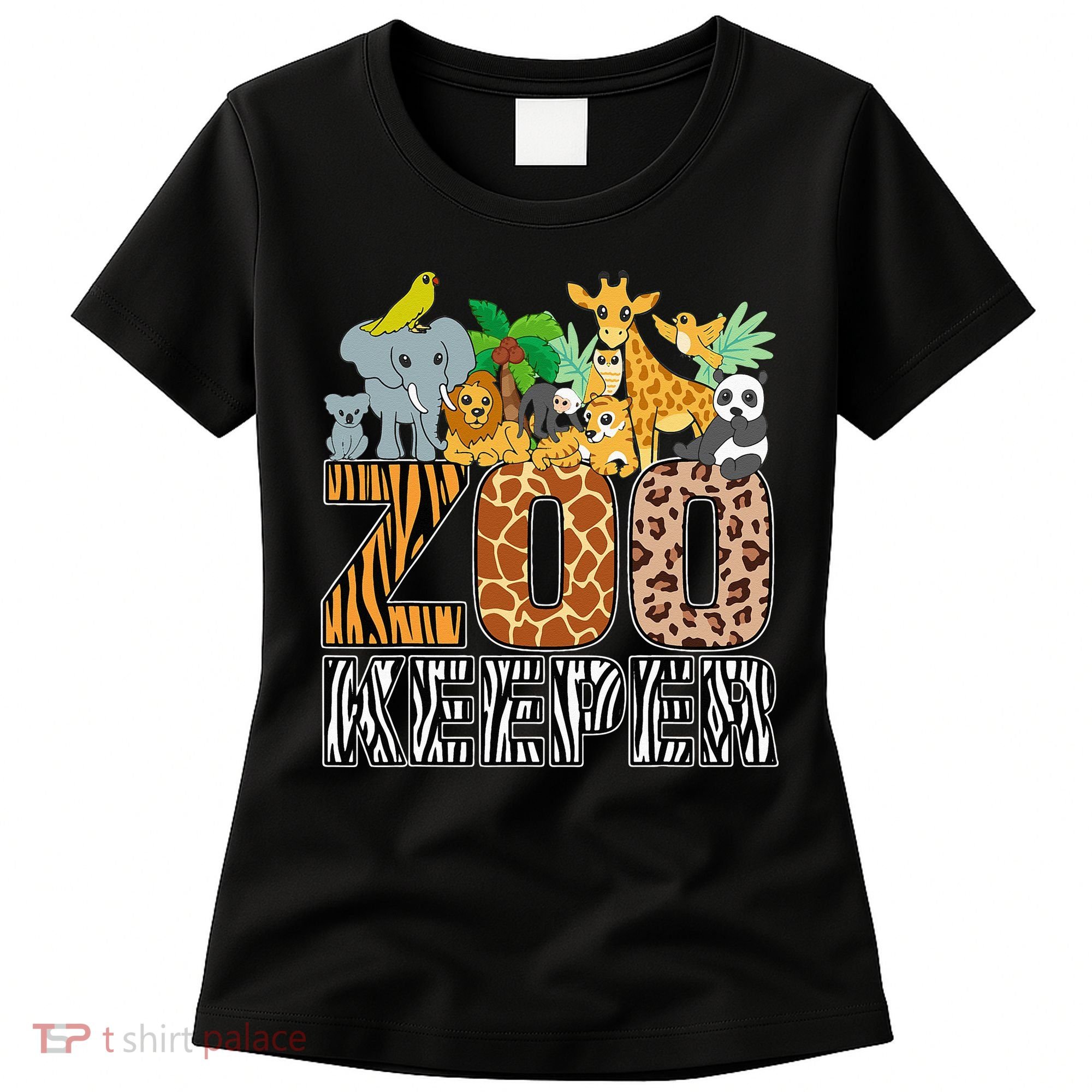 Zookeeper Costume Zebra Wild Print African Animal Keeper Women's T-Shirt