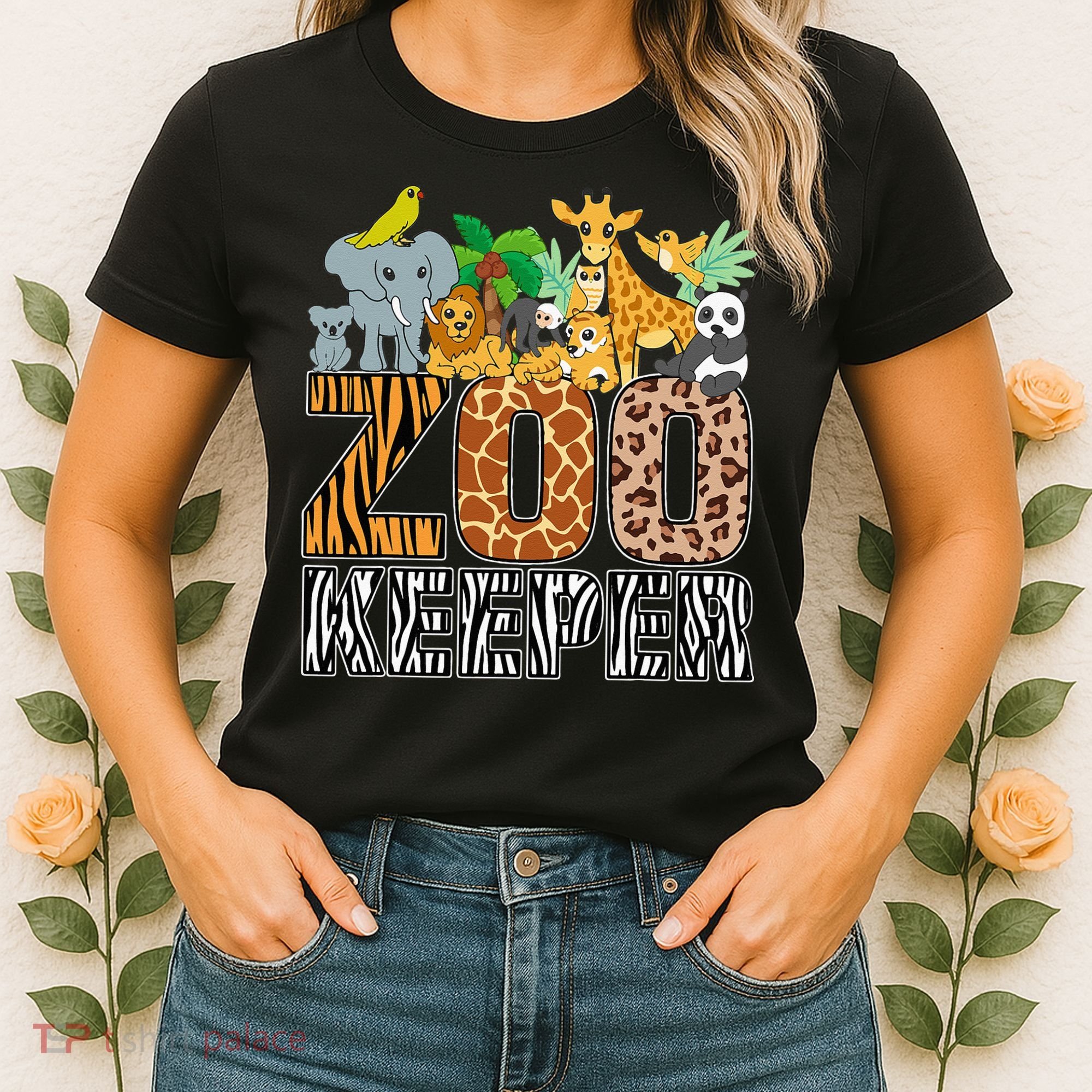 Zookeeper Costume Zebra Wild Print African Animal Keeper Women's T-Shirt