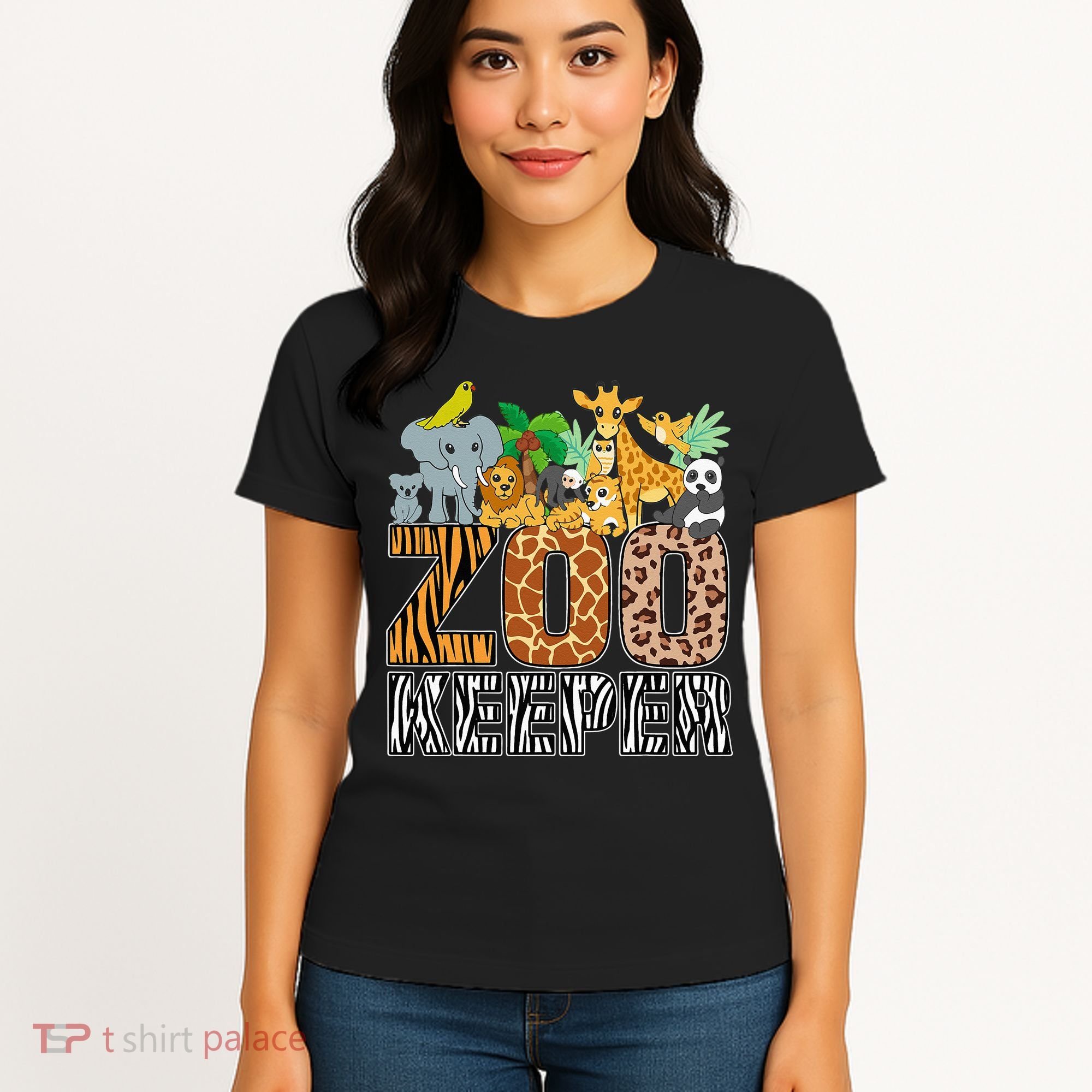 Zookeeper Costume Zebra Wild Print African Animal Keeper Women's T-Shirt