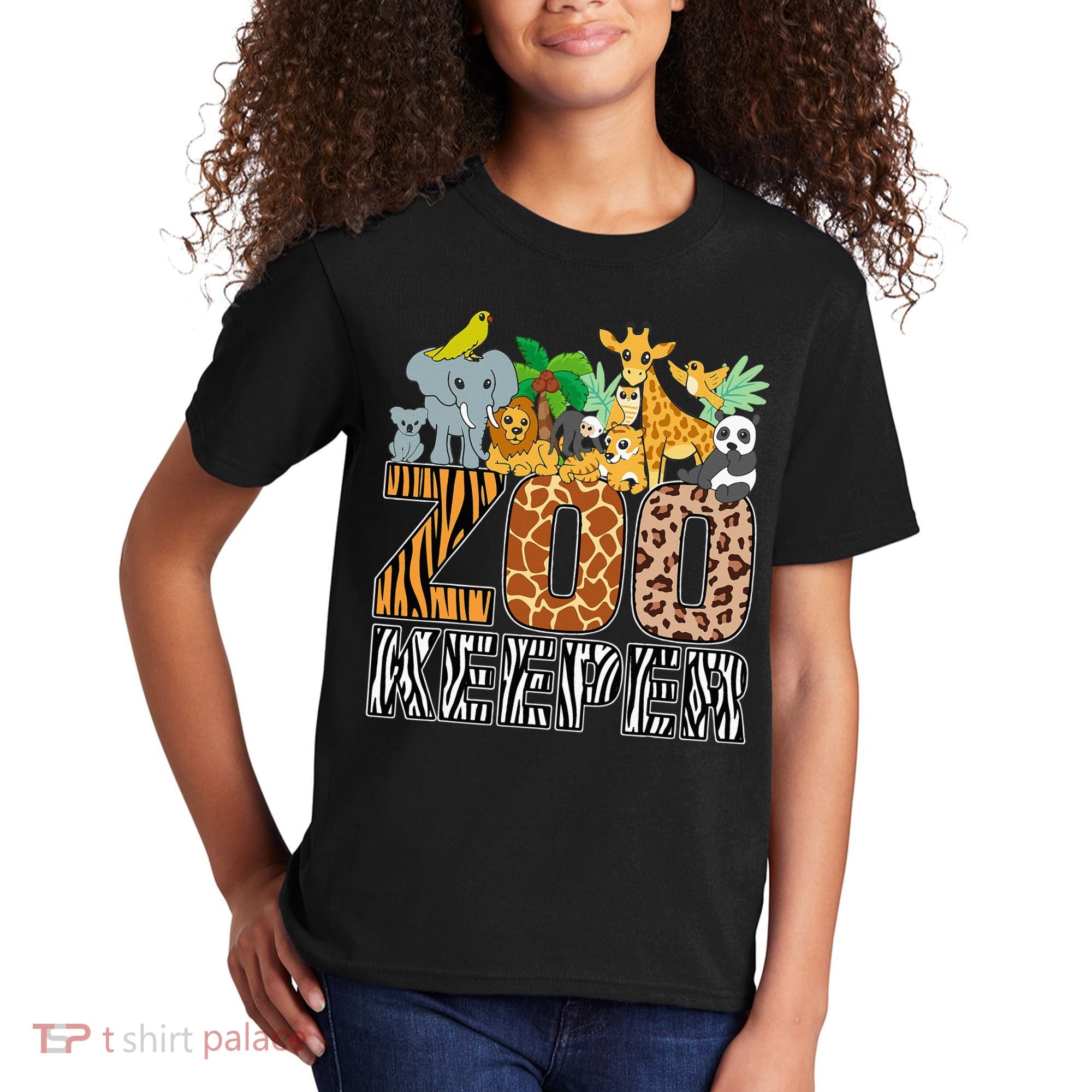 Zookeeper Costume Zebra Wild Print African Animal Keeper Kids T-Shirt