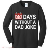 Zero Days Without A Dad Joke Funny Gag Meme Witty Saying Kids Long Sleeve Shirt thumb 0