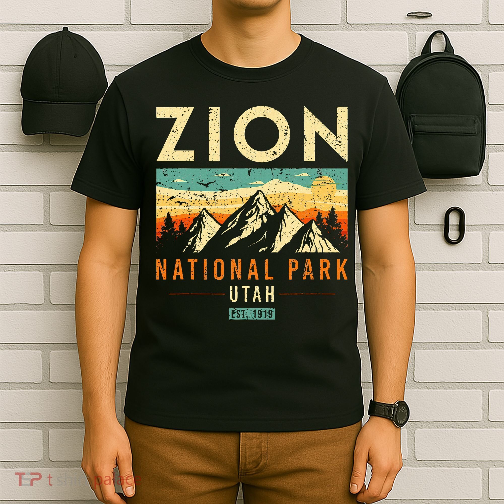 Zion Est 1919 Utah Vintage Retro National Park T-Shirt