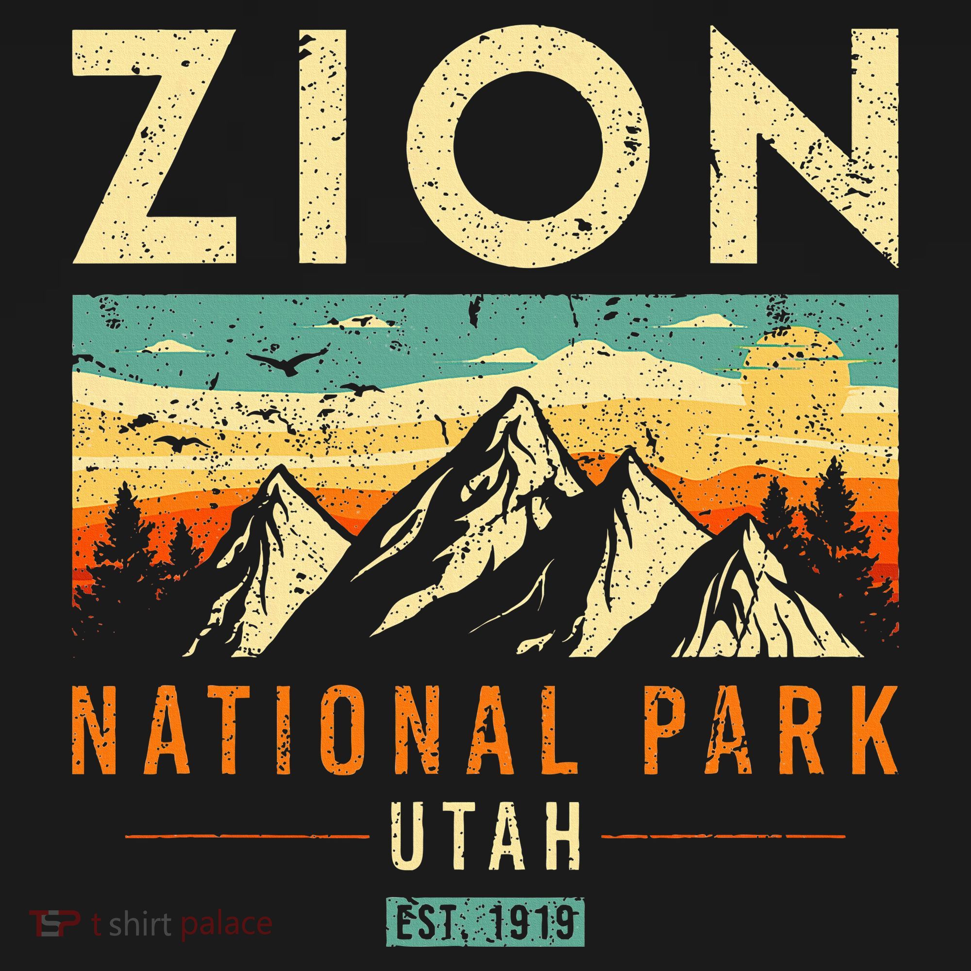 Zion Est 1919 Utah Vintage Retro National Park T-Shirt