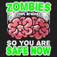 Zombies Eat Brains So You Are Safe Now Beanie thumb 2