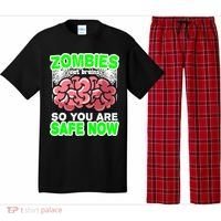 Zombies Eat Brains So You Are Safe Now Pajama Set thumb 0