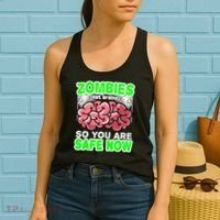 Zombies Eat Brains So You Are Safe Now Women's Tank Top thumb 2