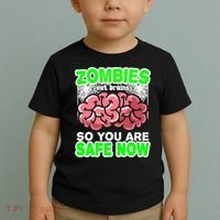 Zombies Eat Brains So You Are Safe Now Toddler T-Shirt thumb 2