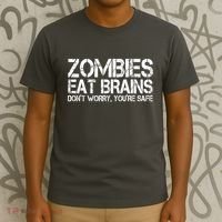 Zombies Eat Brains Dont Worry Youre Safe Funny T-Shirt thumb 3