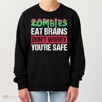 Zombies Eat Brains For Halloween Cute Gift Women's Sweatshirt thumb 0