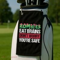 Zombies Eat Brains For Halloween Cute Gift Golf Towel thumb 2