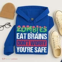 Zombies Eat Brains For Halloween Cute Gift Hoodie thumb 4