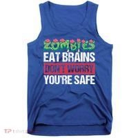 Zombies Eat Brains For Halloween Cute Gift Tank Top thumb 0