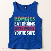 Zombies Eat Brains For Halloween Cute Gift Tank Top thumb 2