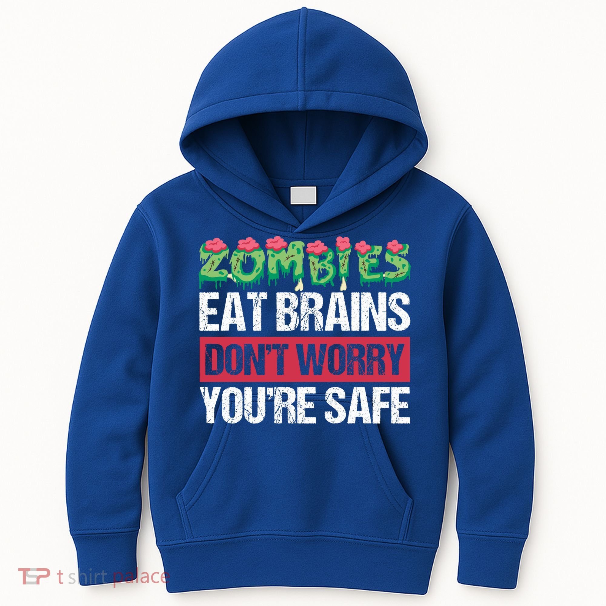 Zombies Eat Brains For Halloween Cute Gift Kids Hoodie