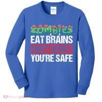 Zombies Eat Brains For Halloween Cute Gift Kids Long Sleeve Shirt thumb 0