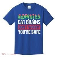 Zombies Eat Brains For Halloween Cute Gift Kids T-Shirt thumb 0