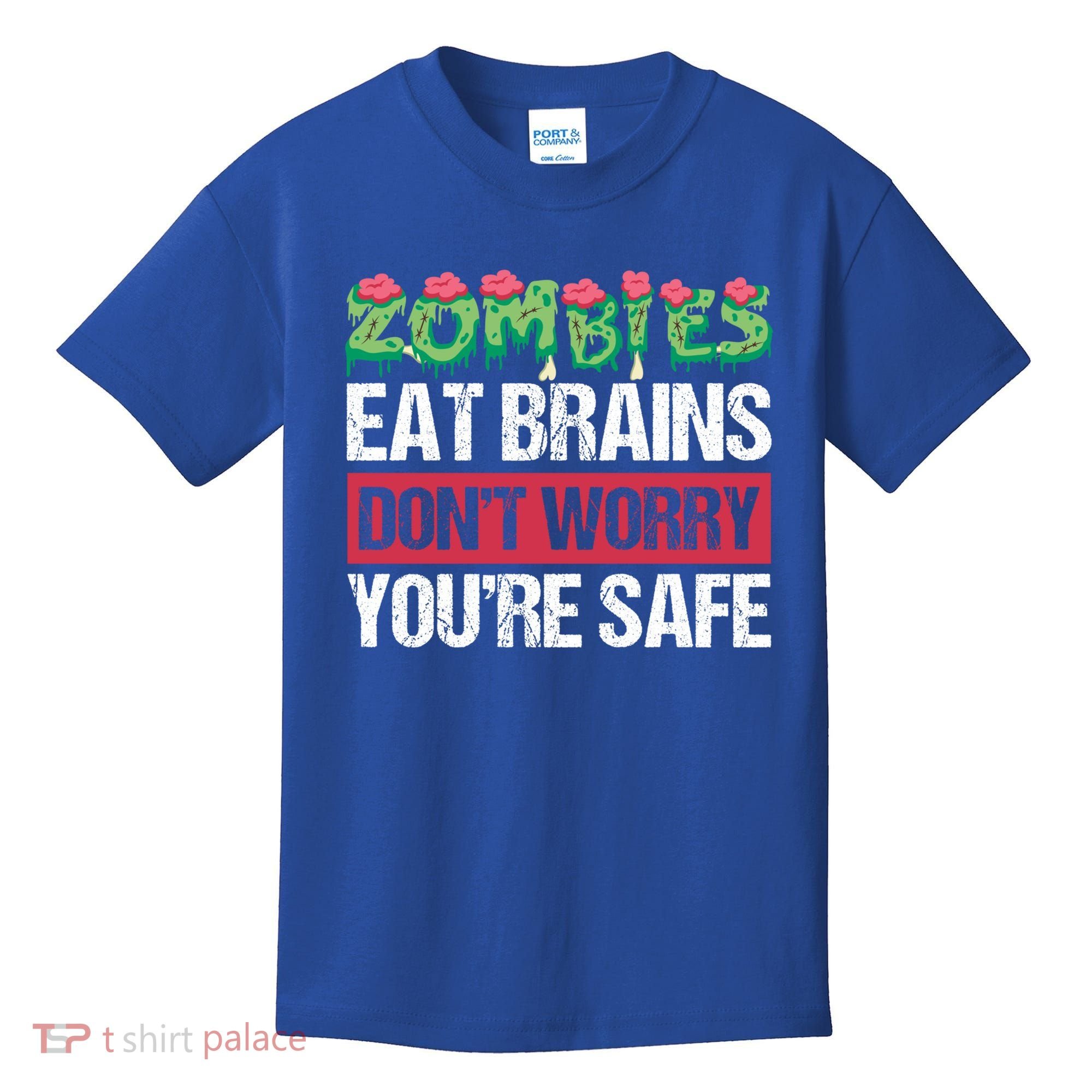Zombies Eat Brains For Halloween Cute Gift Kids T-Shirt