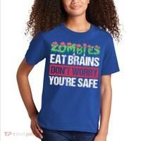 Zombies Eat Brains For Halloween Cute Gift Kids T-Shirt thumb 2